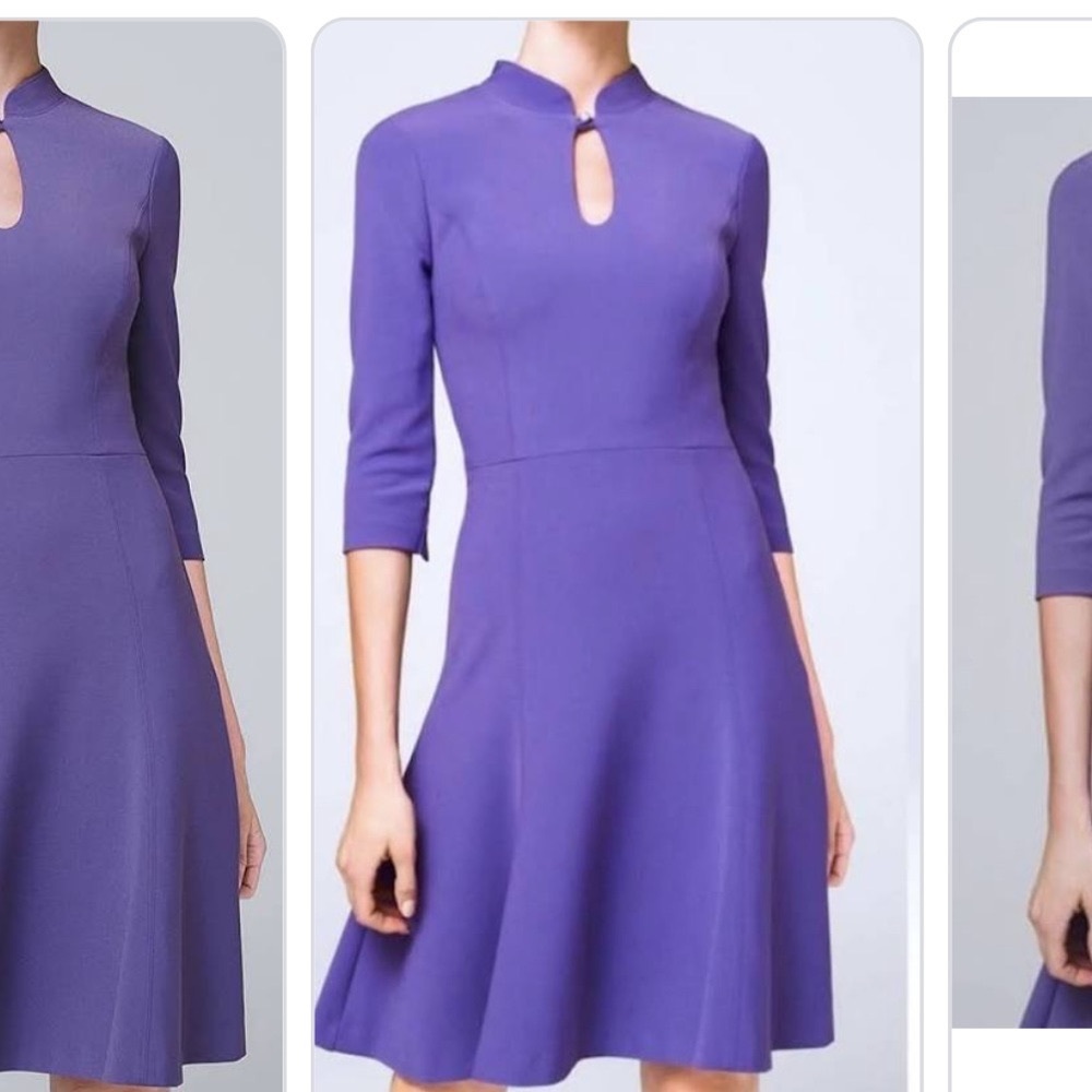 White House Black Market purple keyhole dress